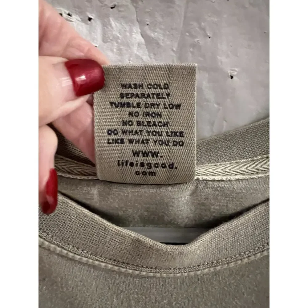 Life Is Good Green Men’s Lucky Dog Graphic Print Short Sleeve Tee Sz L - Picture 4 of 5